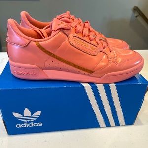 Rose Pink & Gold Adidas Continental 80